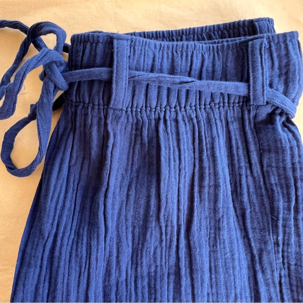 Deja Bleu Premium Gauzy 100% Cotton Navy/Royal Lounge Pants. Size L.
